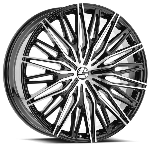 Azara AZA-522 24x9 5x115/5x120 ET 18 (Gloss Black & Machined) - AZA-52224905115120+18BM