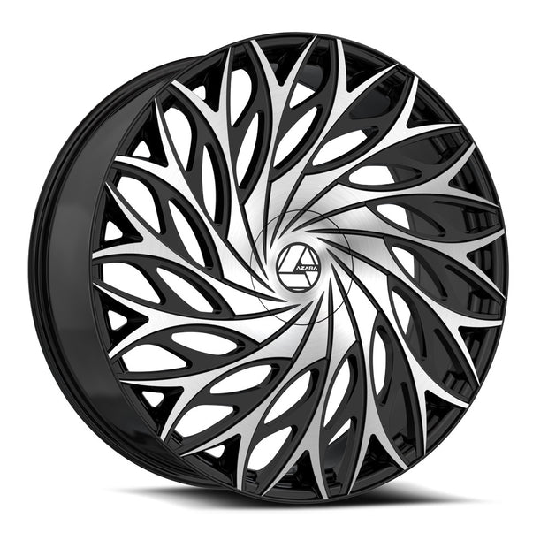 Azara AZA-525 28x9.5 6x135/6x139.7 ET 22 (Gloss Black & Machined) - AZA-52528955722BM