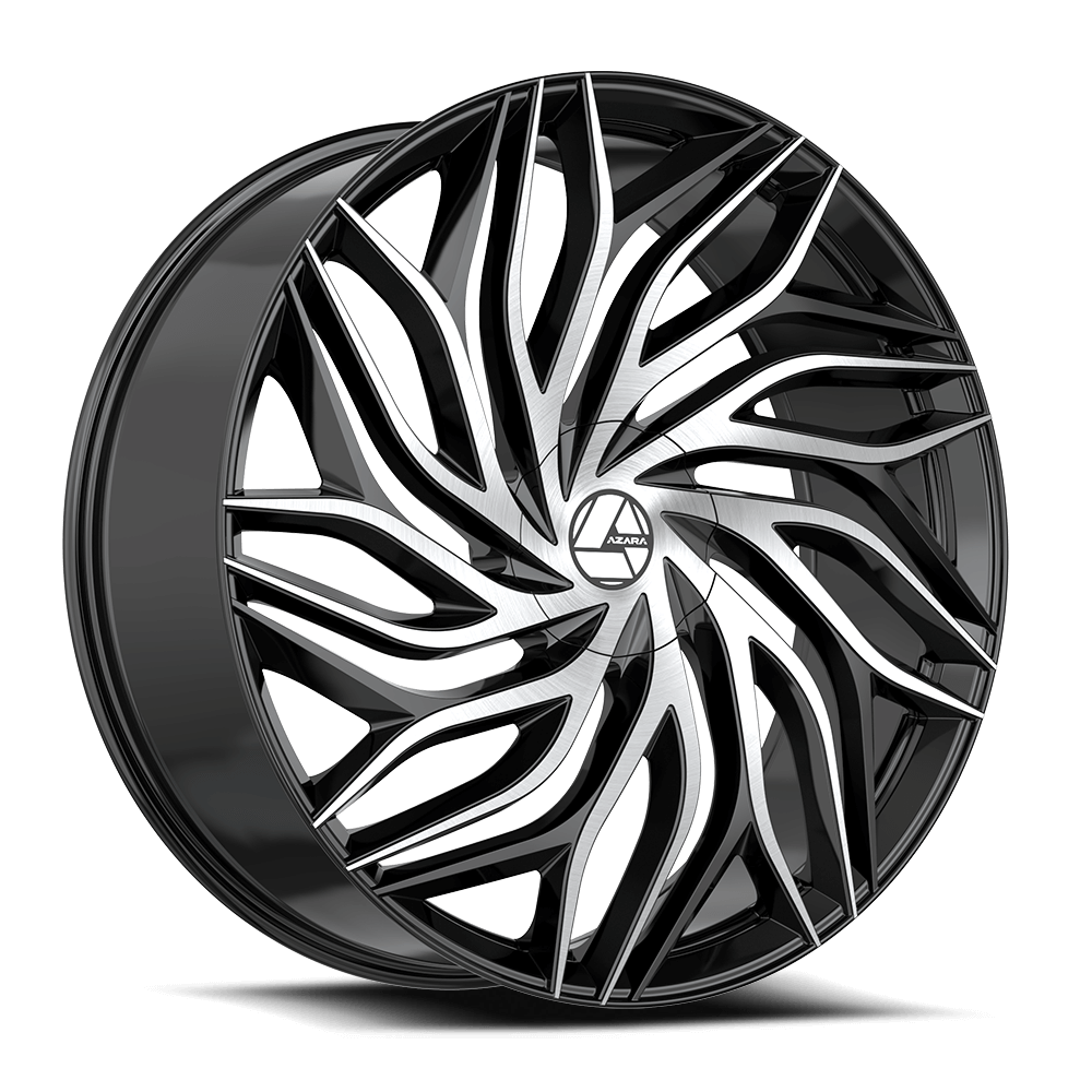 Azara AZA-537 30x9.5 6x135/6x139.7 ET 22 (Gloss Black & Machined) - AZA-53730955722BM