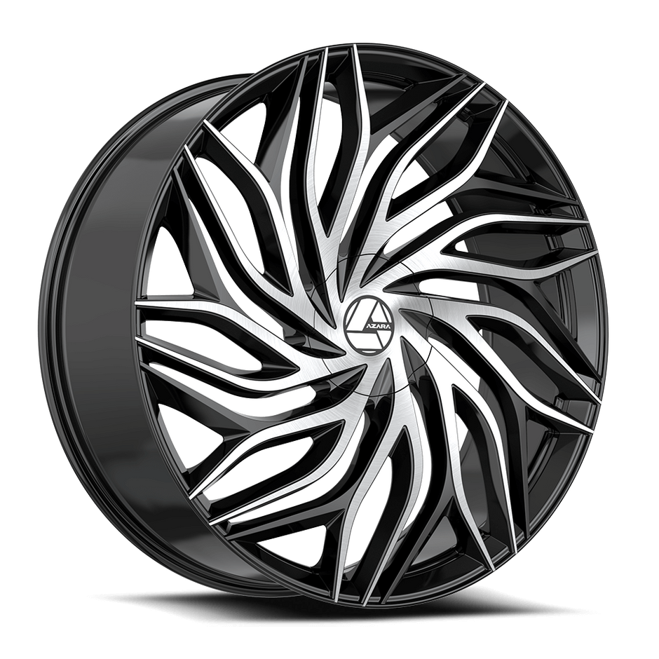 Azara AZA-537 30x9.5 6x135/6x139.7 ET 22 (Gloss Black & Machined) - AZA-53730955722BM