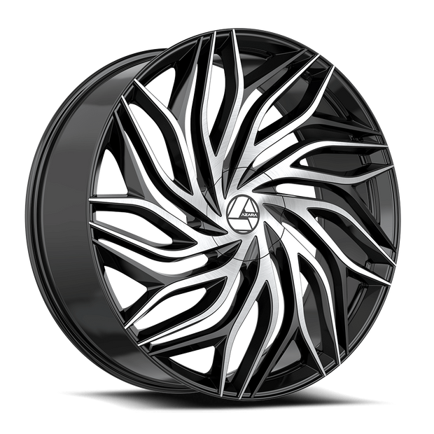 Azara AZA-537 28x9.5 6x135/6x139.7 ET 22 (Gloss Black & Machined) - AZA-53728955722BM