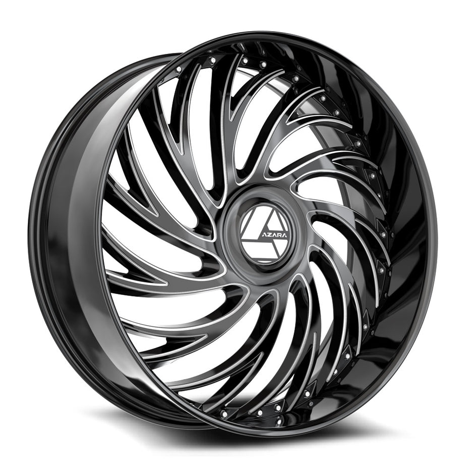 Azara AZX-101 28x9.5 6x135/6x139.7 ET 22 (Gloss Black & Milled) - AZX-10128955722GBM