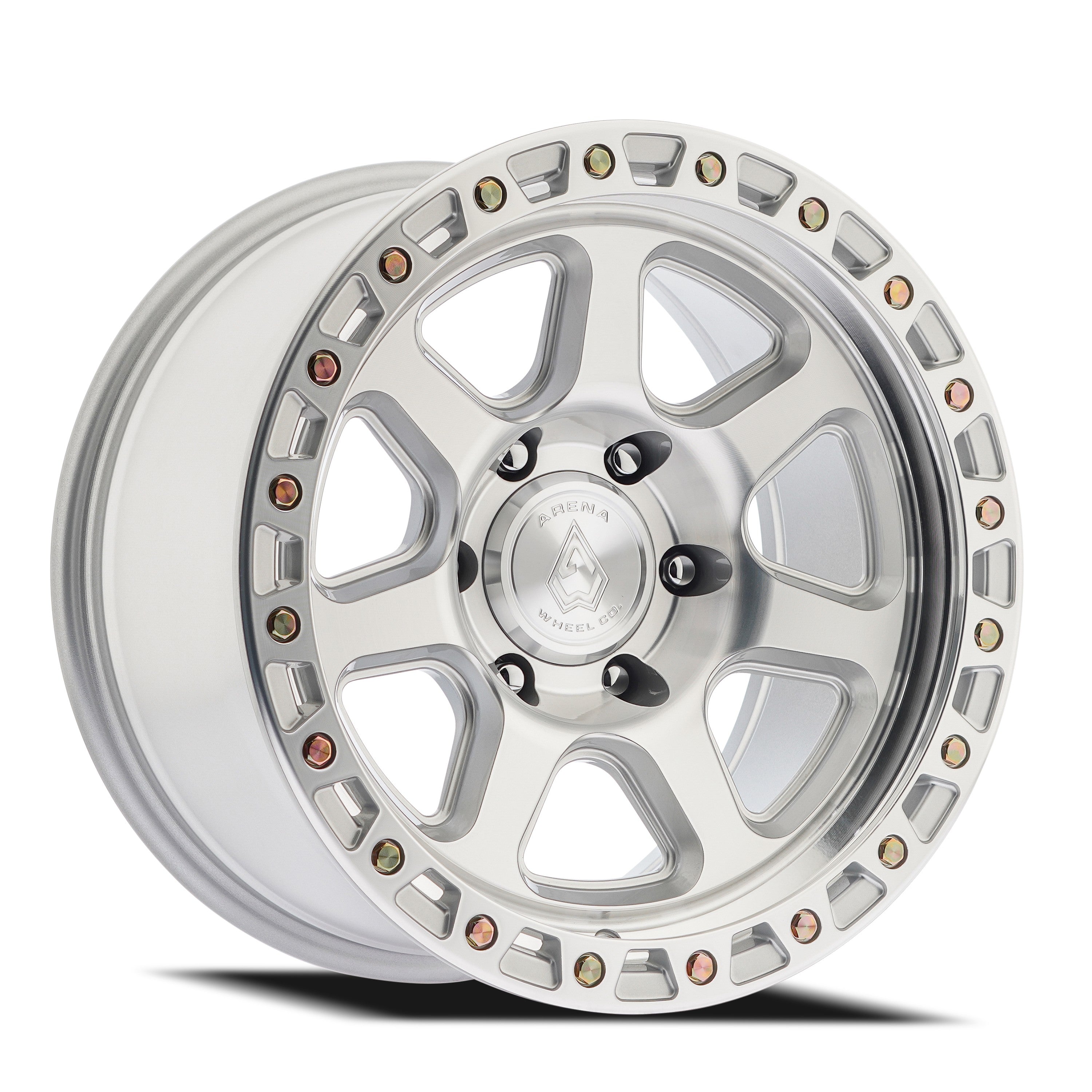 ARENA 17x9 THROTTLE 5x127  -12 4.56 71.5 GLOSS SILVER MACHINED  - A123179075N01219