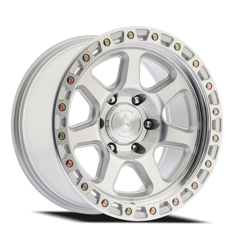 ARENA 17x9 THROTTLE 5x127  -12 4.56 71.5 GLOSS SILVER MACHINED  - A123179075N01219