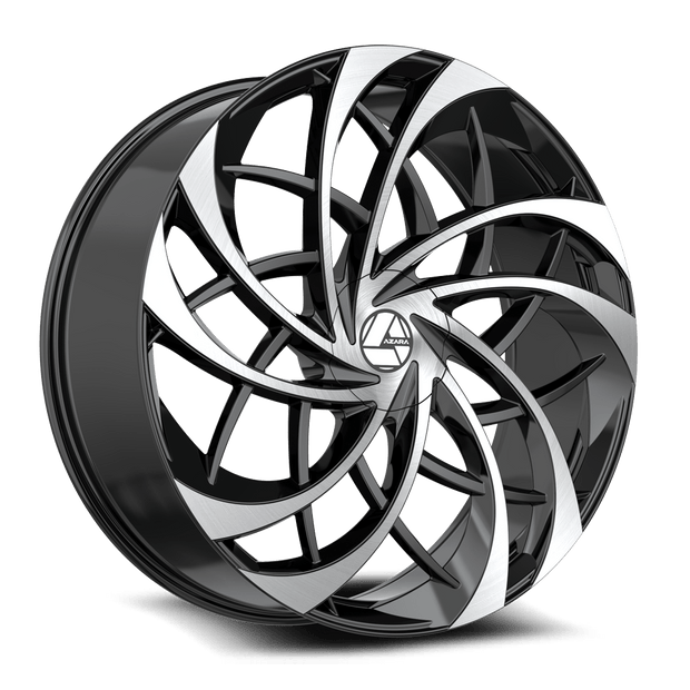 Azara AZA-540 18x8 5x112/5x114.3 ET 35 (Gloss Black & Machined) - AZA-5401883635BM