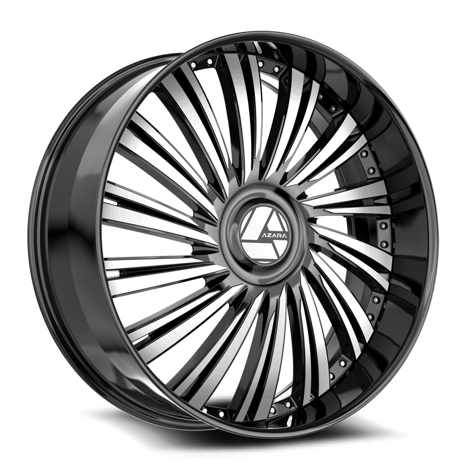 Azara AZX-102 28x9.5 6x135/6x139.7 ET 22 (Gloss Black & Machined) - AZX-10228955722BM