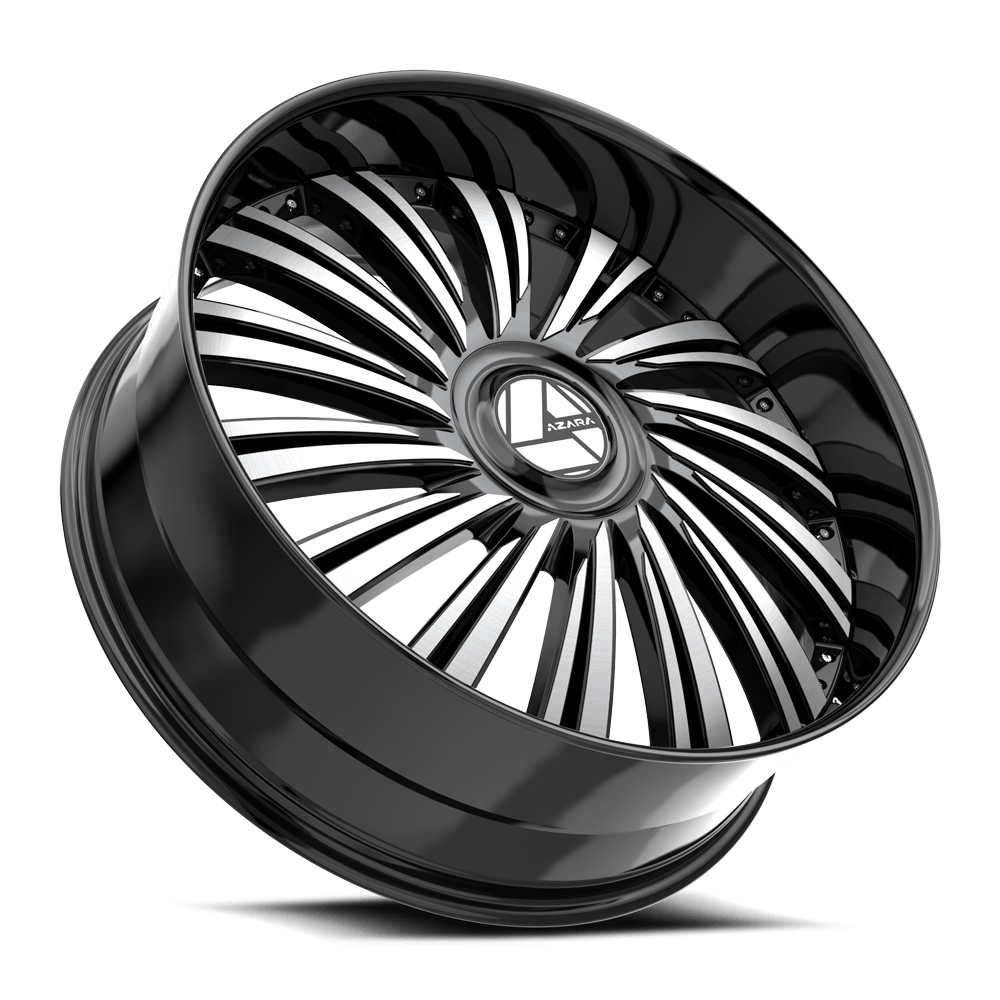 Azara AZX-102 28x9.5 6x135/6x139.7 ET 22 (Gloss Black & Machined) - AZX-10228955722BM