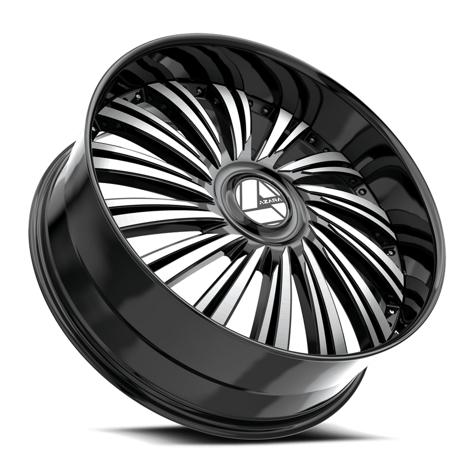 Azara AZX-102 28x9.5 6x135/6x139.7 ET 22 (Gloss Black & Machined) - AZX-10228955722BM