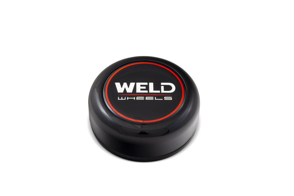 Weld 3.0" Alum O-Ring Cap 0.86" tall Gloss Black/Gloss Black Lens/CHR Logo - 10S1013GBGBC