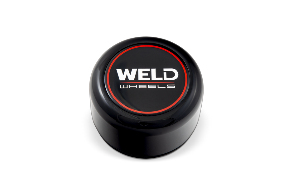 Weld 3.0" Alum O-Ring Cap 1.63" tall Gloss Black/Gloss Black Lens/CHR Logo - 10S1014GBGBC