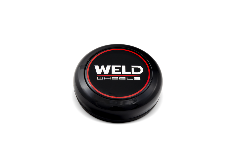 Weld 3.0" Alum O-Ring Cap 0.47" tall Gloss Black/Gloss Black Lens/CHR Logo - 10S1026GBGBC