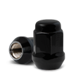 14x2.0 Closed End (Long) Bulge Acorn (18 Point) 6 Lug 1.90' Black 20 lugs/ 4 locks/ 1 key