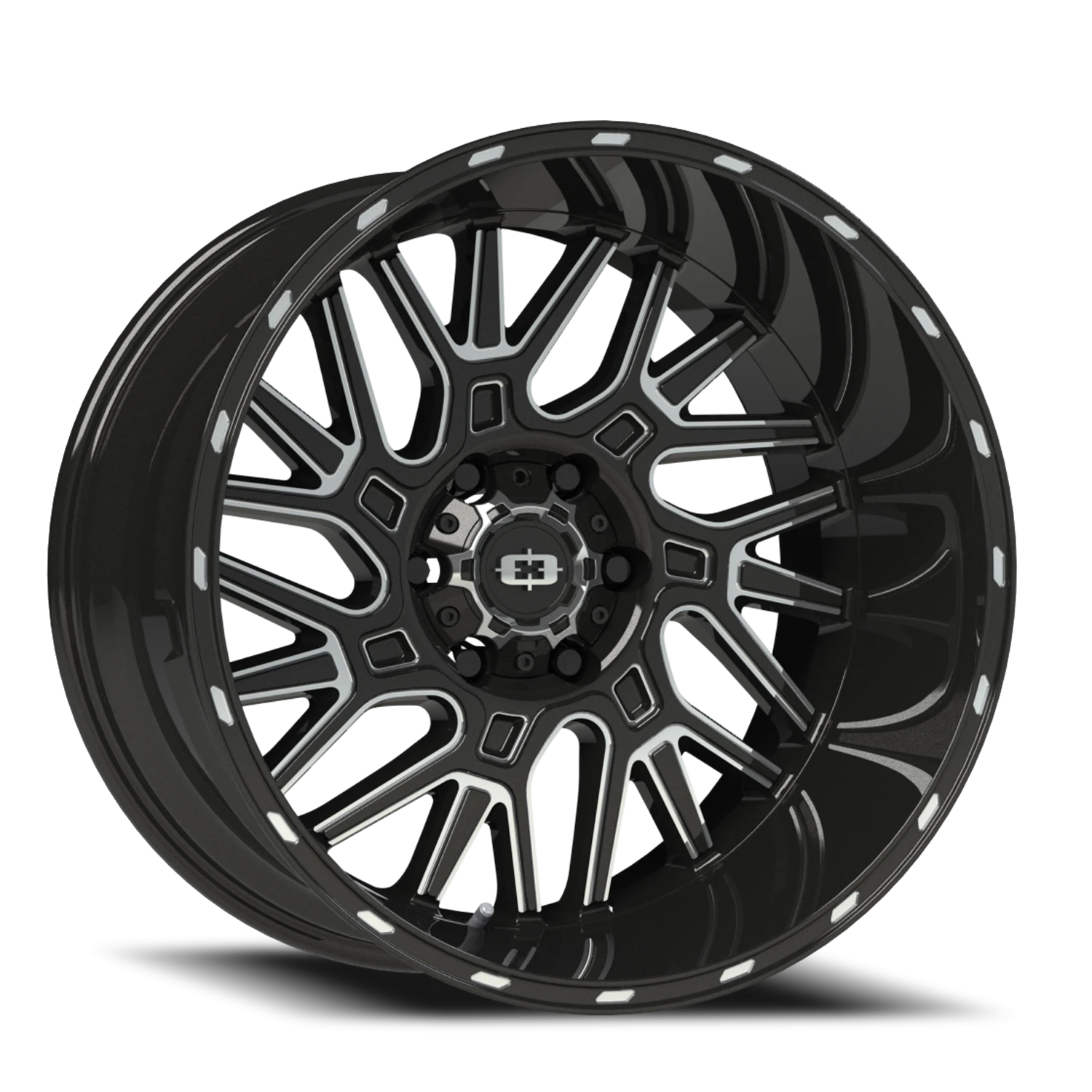 Vision Brawl 20x9 6x135 12mm Gloss Black Milled Spoke : 404-2936GBMS12