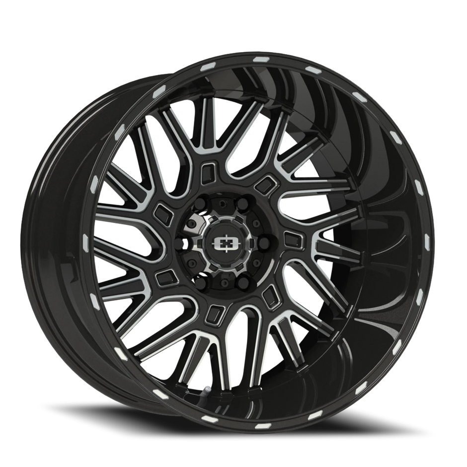 Vision Brawl 20x9 6x135 12mm Gloss Black Milled Spoke : 404-2936GBMS12