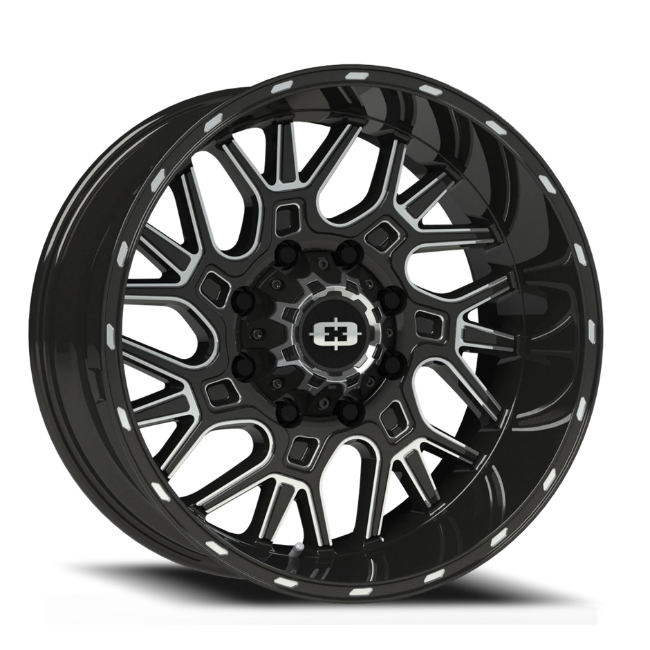 Vision Brawl 20x9 8x180 12mm Gloss Black Milled Spoke : 404-2987GBMS12