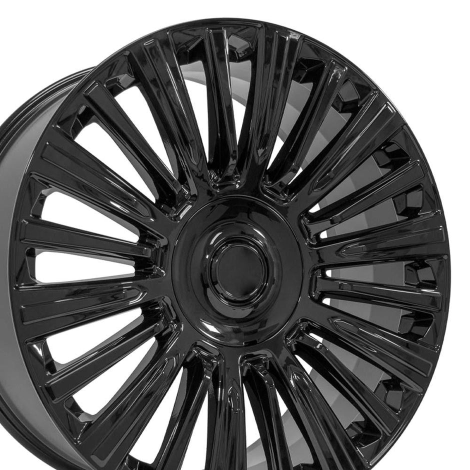 OE Wheels 24" Replica CA92 fits Cadillac Escalade 24x10 Gloss Black - CA92-24100-6550-28B