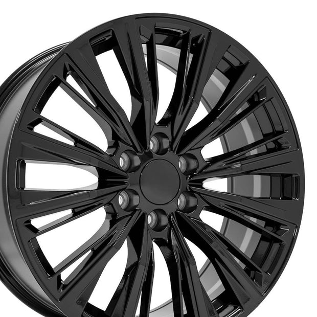 OE Wheels 22" Replica CA93 fits Cadillac Escalade 22x9 Gloss Black - CA93-22090-6550-28B
