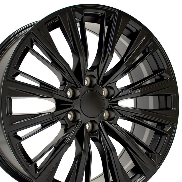OE Wheels 22" Replica CA93 fits Cadillac Escalade 22x9 Satin Black - CA93-22090-6550-28B1