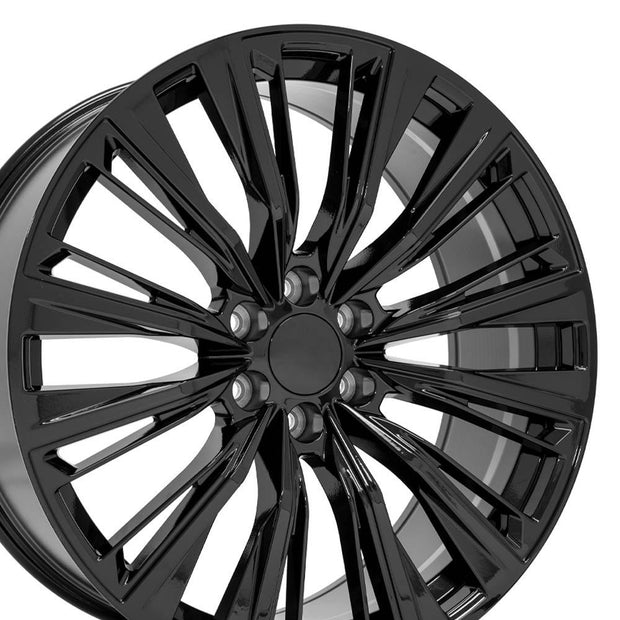 OE Wheels 24" Replica CA93 fits Cadillac Escalade 24x10 Gloss Black - CA93-24100-6550-28B