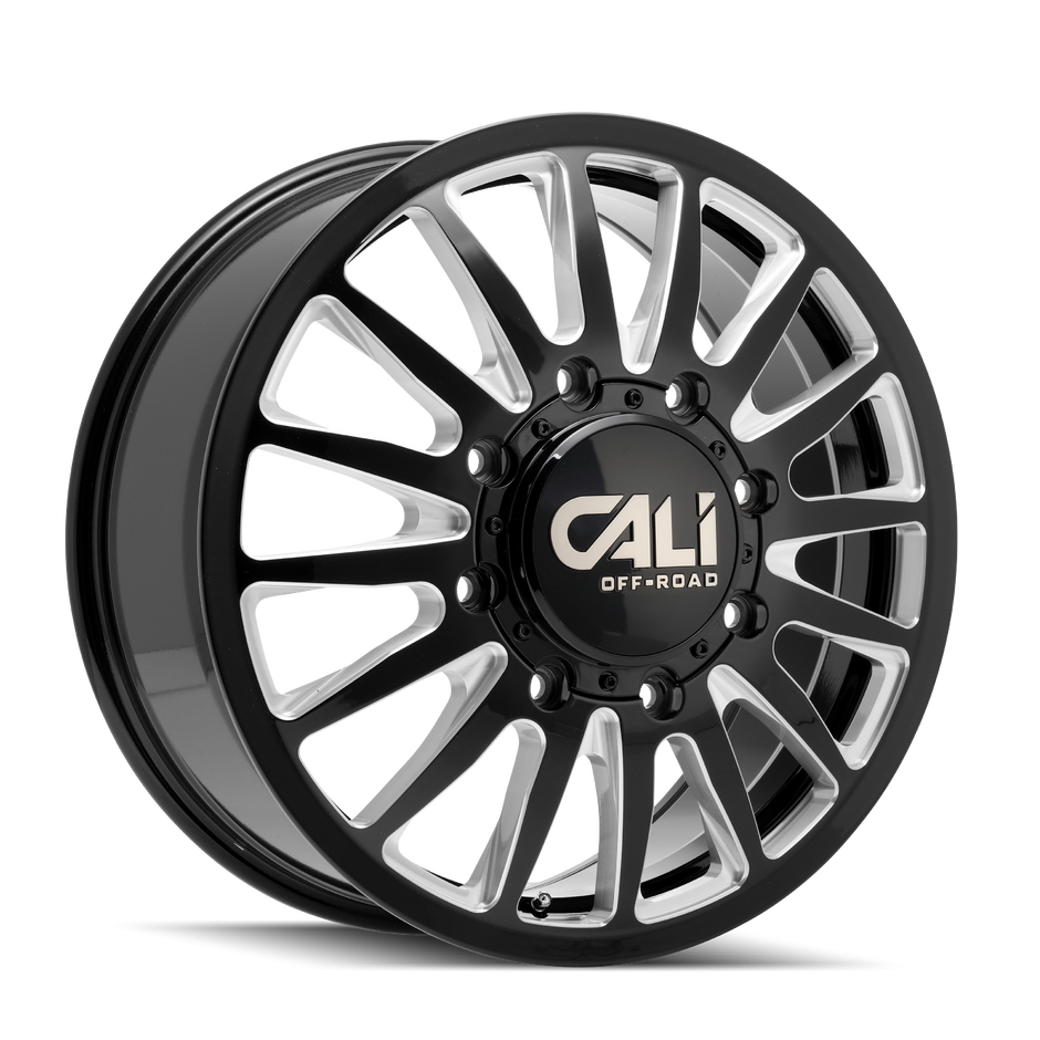 CALI OFF-ROAD SUMMIT DUALLY FRONT 9110 GLOSS BLACK/MILLED SPOKES 20X8.25 8-210 115MM 154.2MM