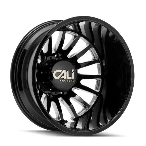 CALI OFF-ROAD SUMMIT DUALLY REAR 9110 GLOSS BLACK/MILLED SPOKES 22X8.25 8-165.1 -192MM 121.3MM