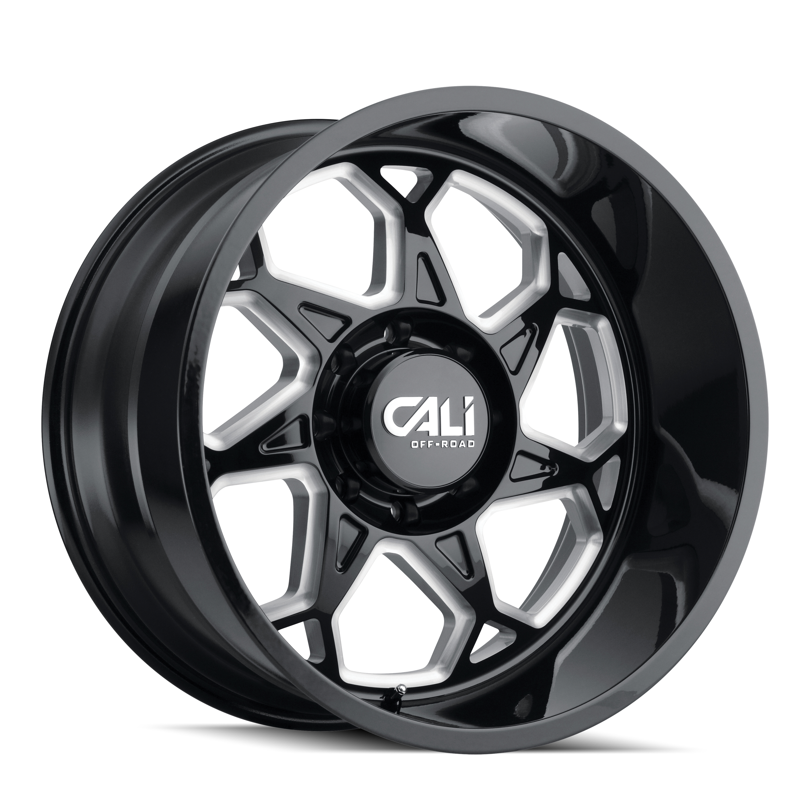 CALI OFF-ROAD SEVENFOLD 9111 GLOSS BLACK/MILLED SPOKES 20X12 6-139.7 -51MM 106MM