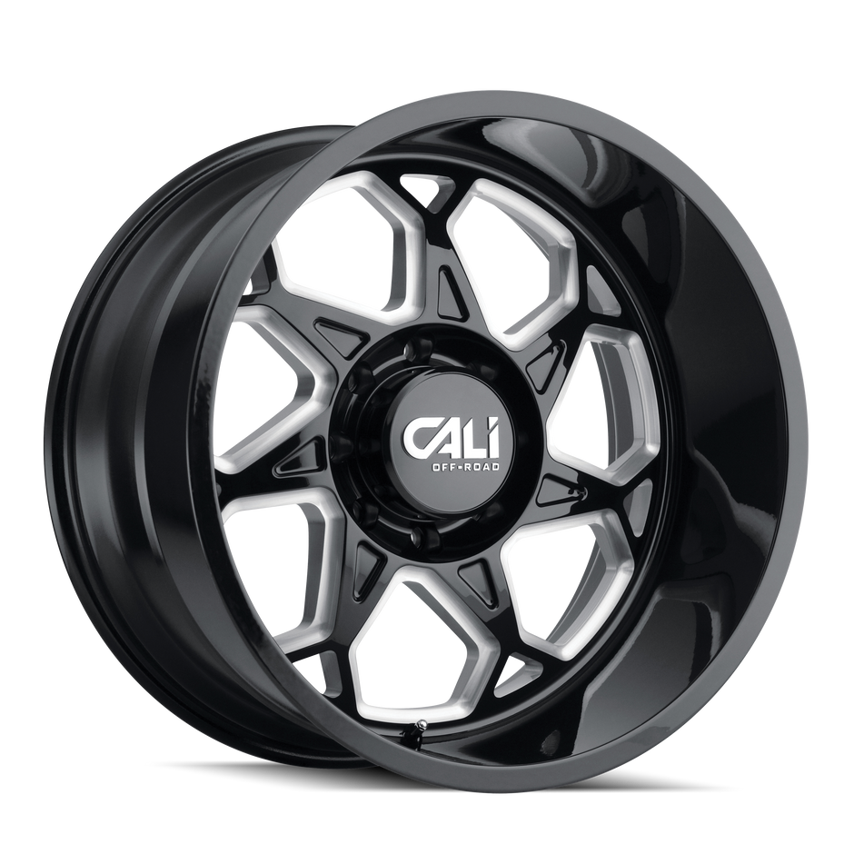 CALI OFF-ROAD SEVENFOLD 9111 GLOSS BLACK/MILLED SPOKES 20X12 6-139.7 -51MM 106MM
