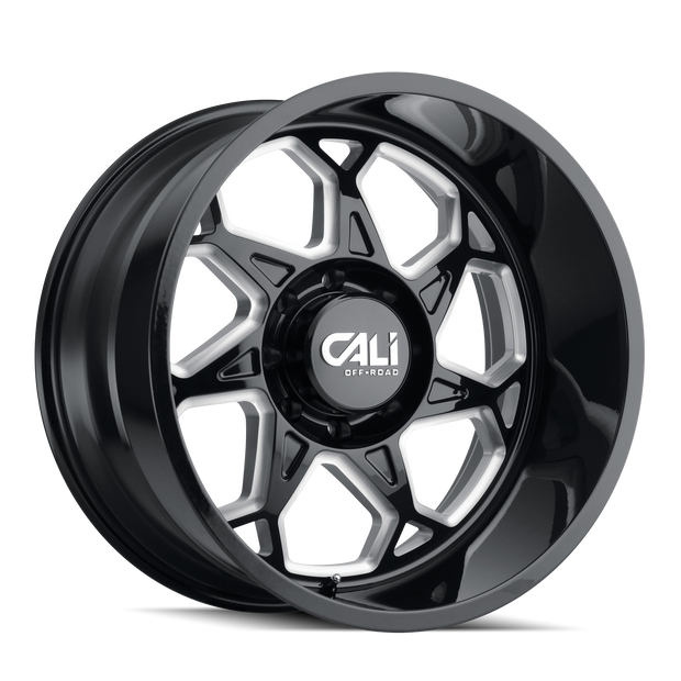 CALI OFF-ROAD SEVENFOLD 9111 GLOSS BLACK/MILLED SPOKES 20X12 6-139.7 -51MM 106MM