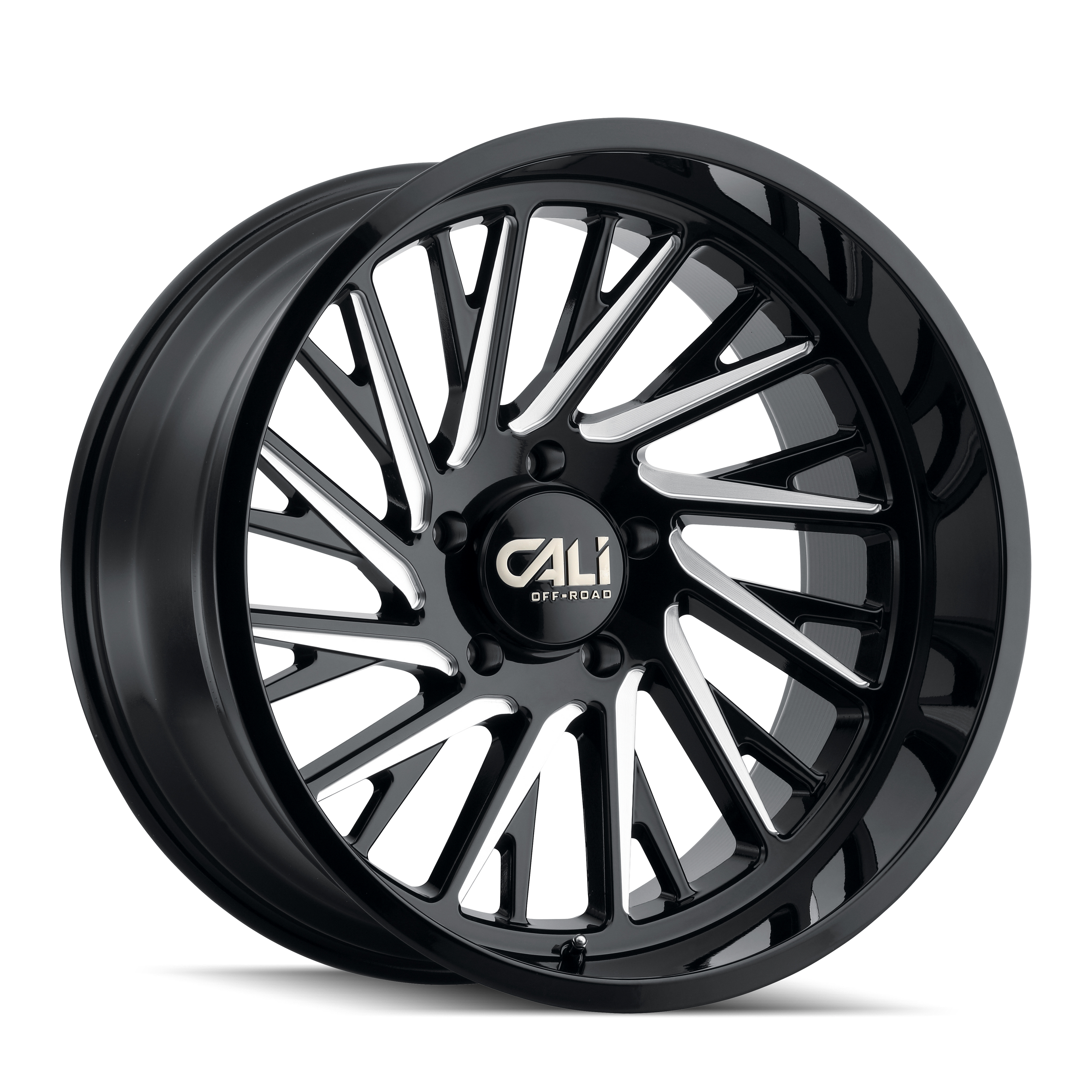 CALI PURGE 9114 GLOSS BLACK/MILLED 20X12 6-135 -51MM 87.1MM