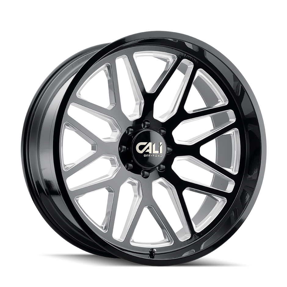 CALI INVADER 9115 GLOSS BLACK/MILLED SPOKES 24X14 6-135 -76MM 87.1MM