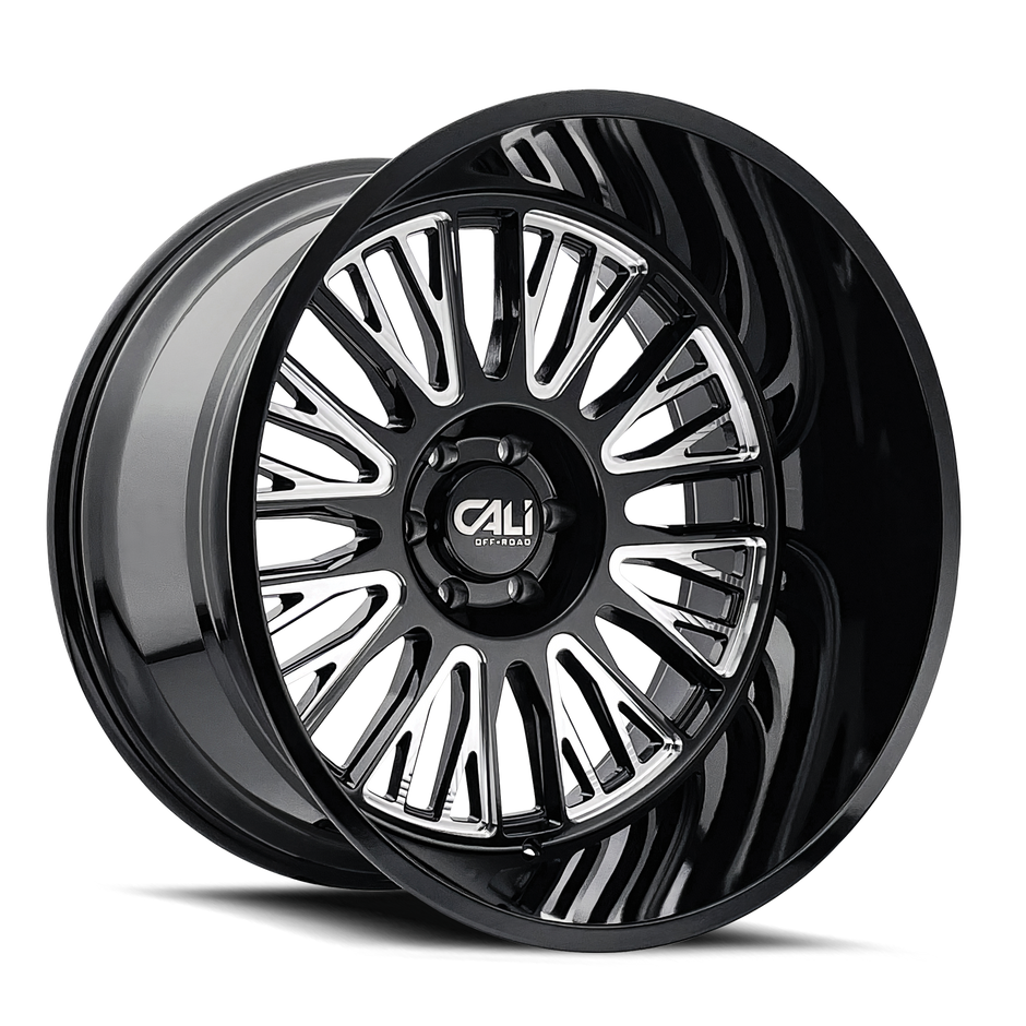 CALI VERTEX 9116 BLACK MILLED 24X14 8-165.1 -76MM 125.2MM