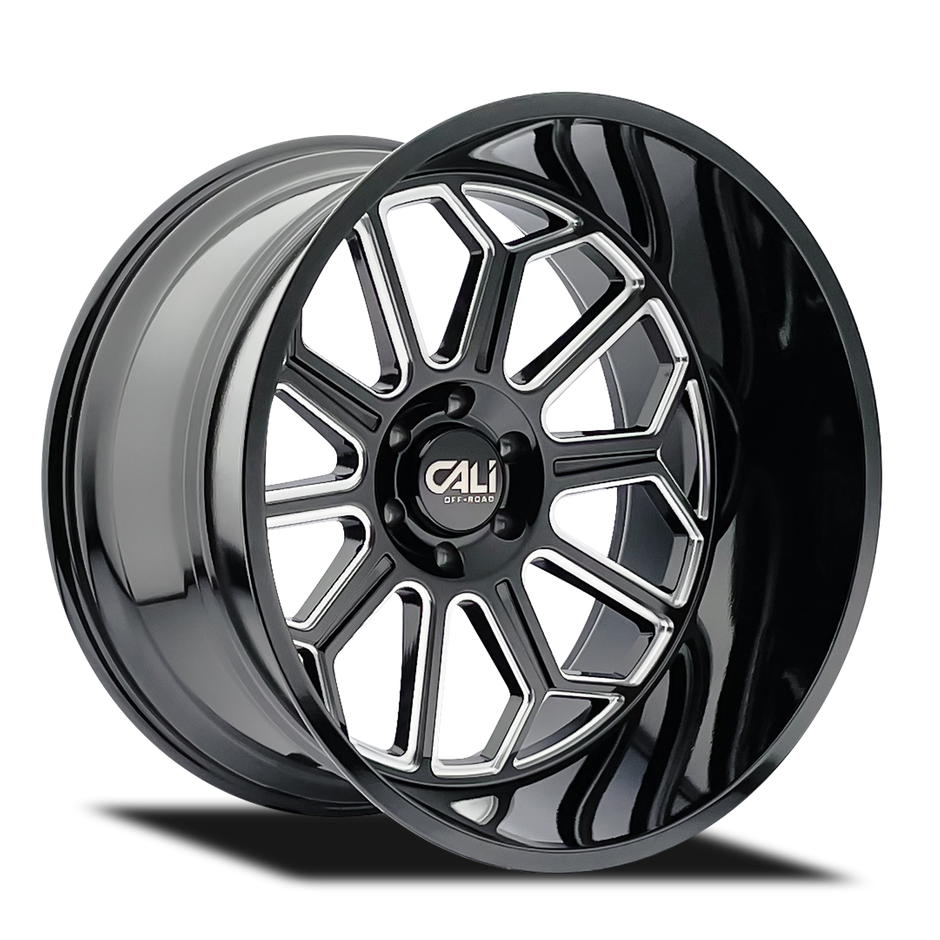 Cali Off-Road Auburn 9117 Gloss Black Milled 22x12 6-139.7 -51mm - 9117-22283BM