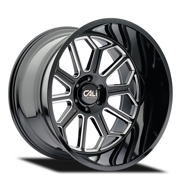 Cali Off-Road Auburn 9117 Gloss Black Milled 22x12 6-135 -51mm - 9117-22236BM