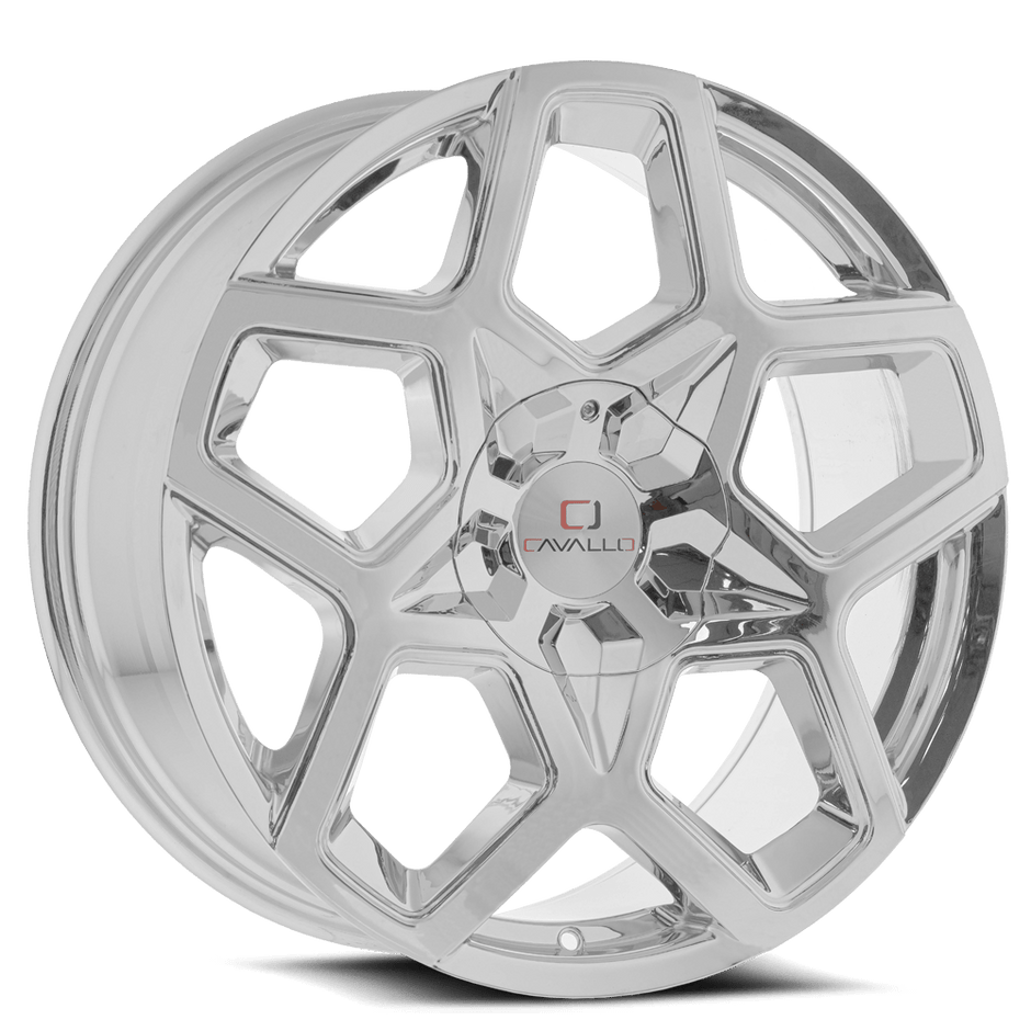 Cavallo CLV-25 22x8.5 5x112/5x114.3 ET 38 (Nano Chrome) - CLV-25228551121143+38NCR