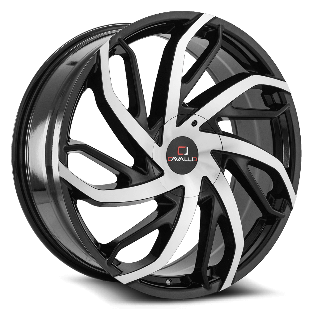 Cavallo CLV-29 24x9 6x135/6x139.7 ET 25 (Gloss Black & Machined) - CLV-29249061351397+25BM