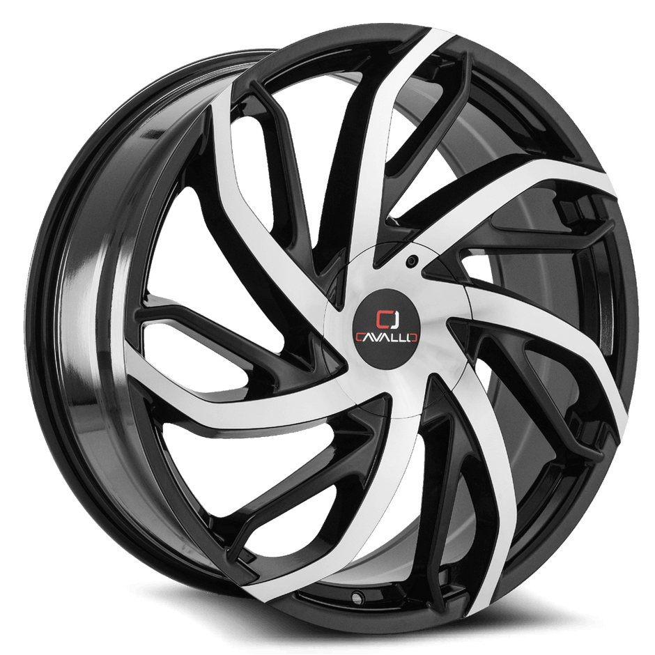 Cavallo CLV-29 24x9 6x135/6x139.7 ET 25 (Gloss Black & Machined) - CLV-29249061351397+25BM