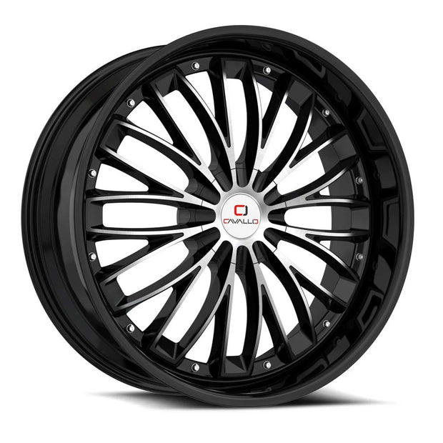 Cavallo CLV-42 22x9.5 5x115/5x120 ET 15 (Gloss Black & Machined) - CLV-4222955115120+15BM