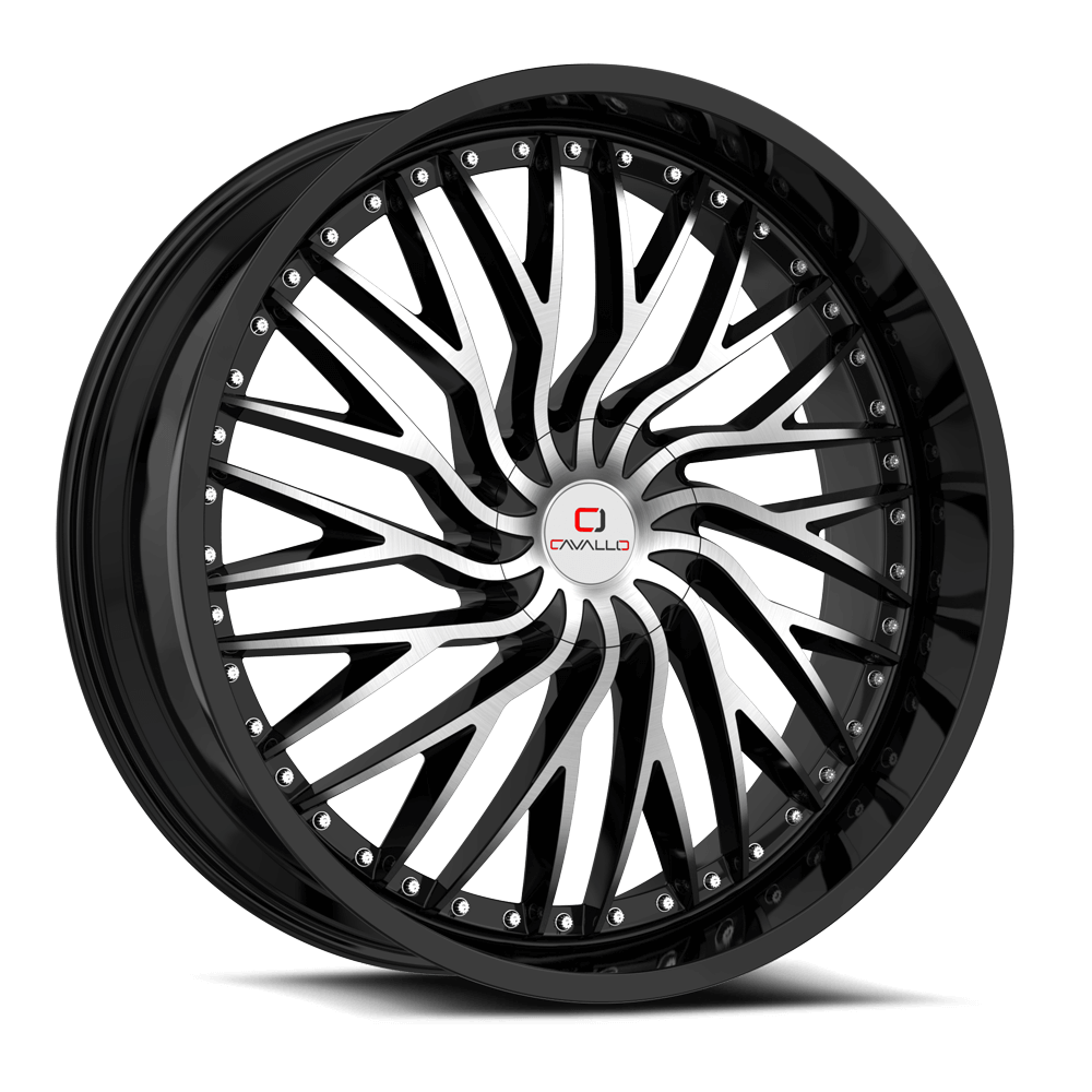 Cavallo CLV-43 18x8 5x108/5x114.3 ET 35 (Gloss Black & Machined) - CLV-43188051081143+35BM