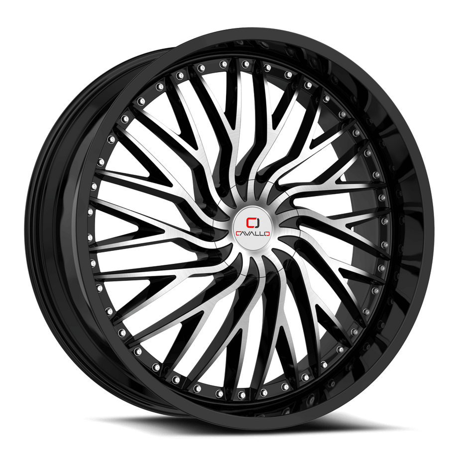 Cavallo CLV-43 18x8 5x108/5x114.3 ET 35 (Gloss Black & Machined) - CLV-43188051081143+35BM