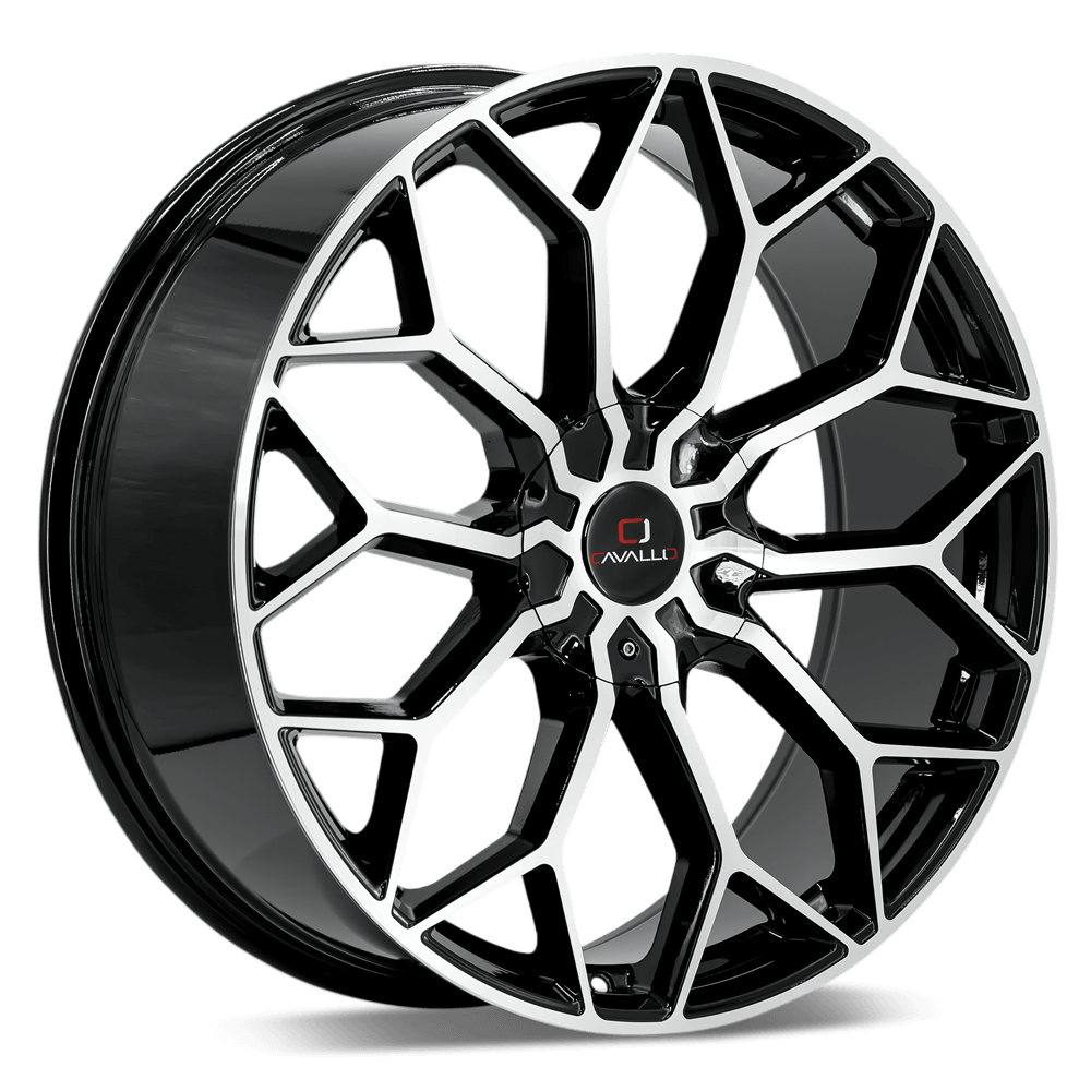 Cavallo CLV-44 20x8.5 5x108/5x114.3 ET 35 (Gloss Black & Machined) - CLV-44208551081143+35BM