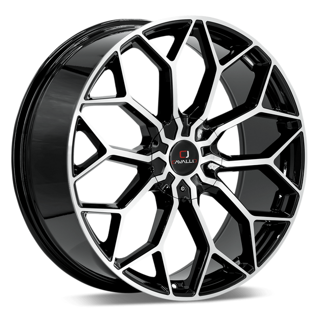 Cavallo CLV-44 22x9.5 5x115/5x120 ET 15 (Gloss Black & Machined) - CLV-4422955115120+15BM