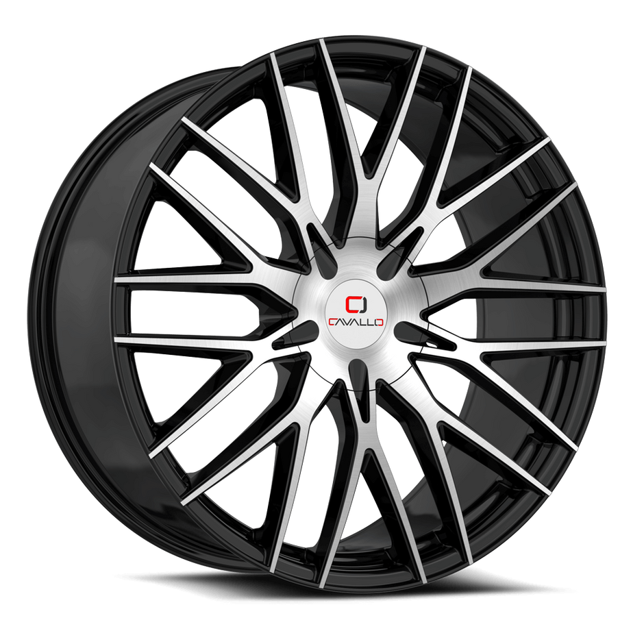 Cavallo CLV-45 18x8 5x108/5x114.3 ET 35 (Gloss Black & Machined) - CLV-45188051081143+35BM