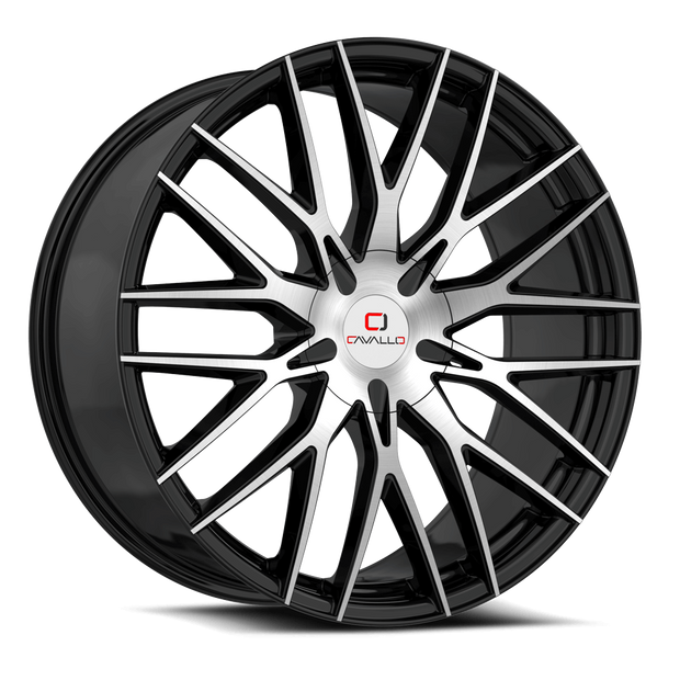 Cavallo CLV-45 22x9.5 5x115/5x120 ET 15 (Gloss Black & Machined) - CLV-4522955115120+15BM