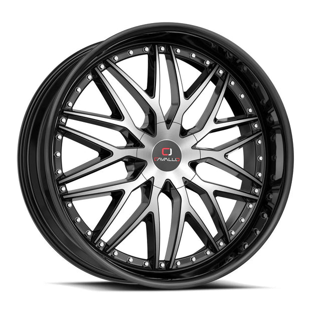 Cavallo CLV-46 22x9.5 6x135/6x139.7 ET 25 (Gloss Black & Machined) - CLV-46229561351397+25BM