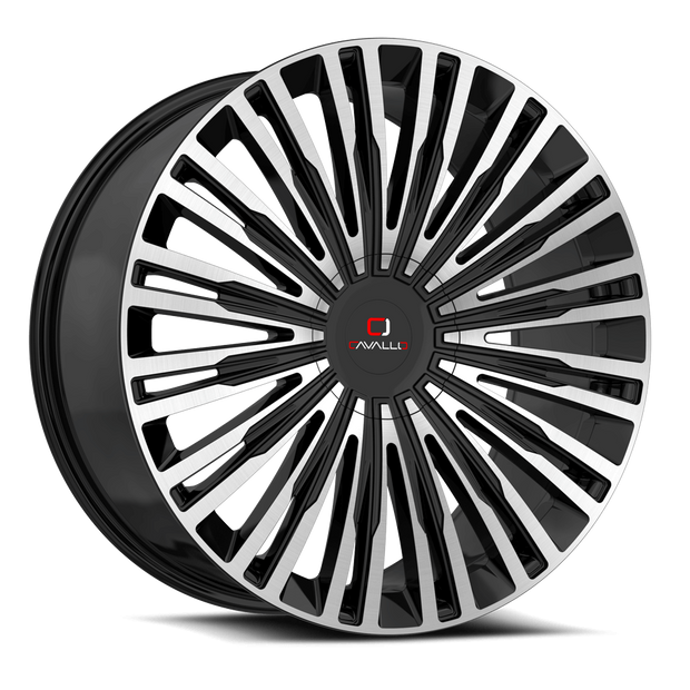 Cavallo CLV-48 22x9.5 5x115/5x120 ET 15 (Gloss Black & Machined) - CLV-4822955115120+15BM