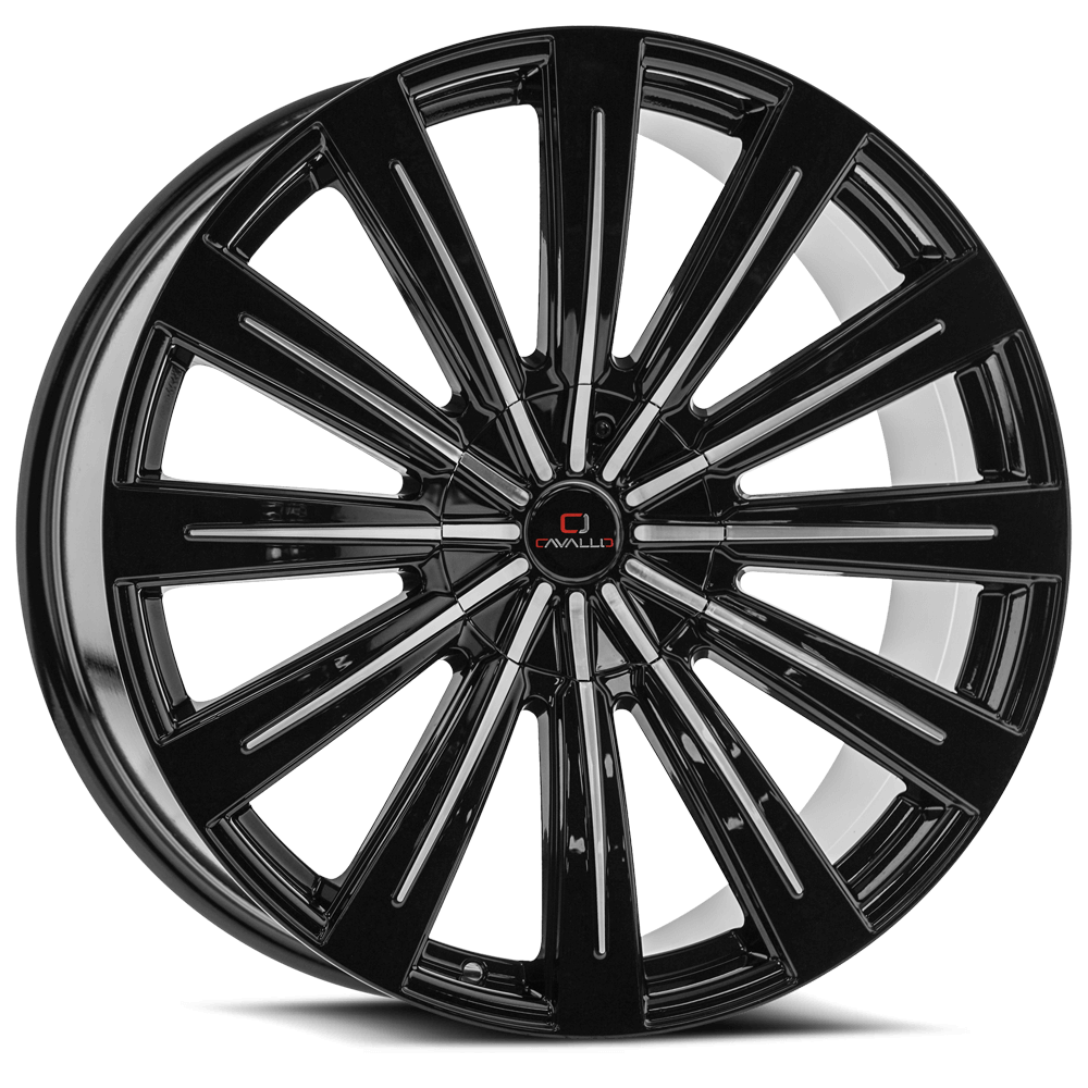 Cavallo CLV-49 20x8.5 5x108/5x114.3 ET 35 (Gloss Black & Machined) - CLV-49208551081143+35BM