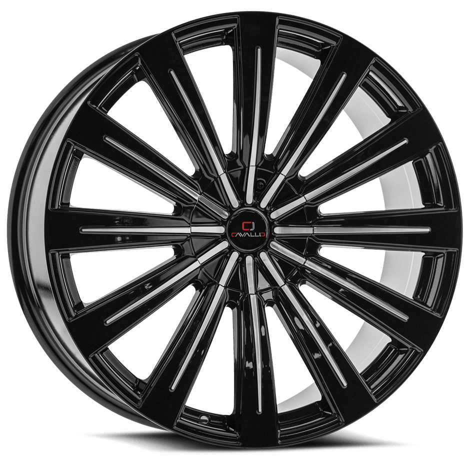 Cavallo CLV-49 20x8.5 5x108/5x114.3 ET 35 (Gloss Black & Machined) - CLV-49208551081143+35BM