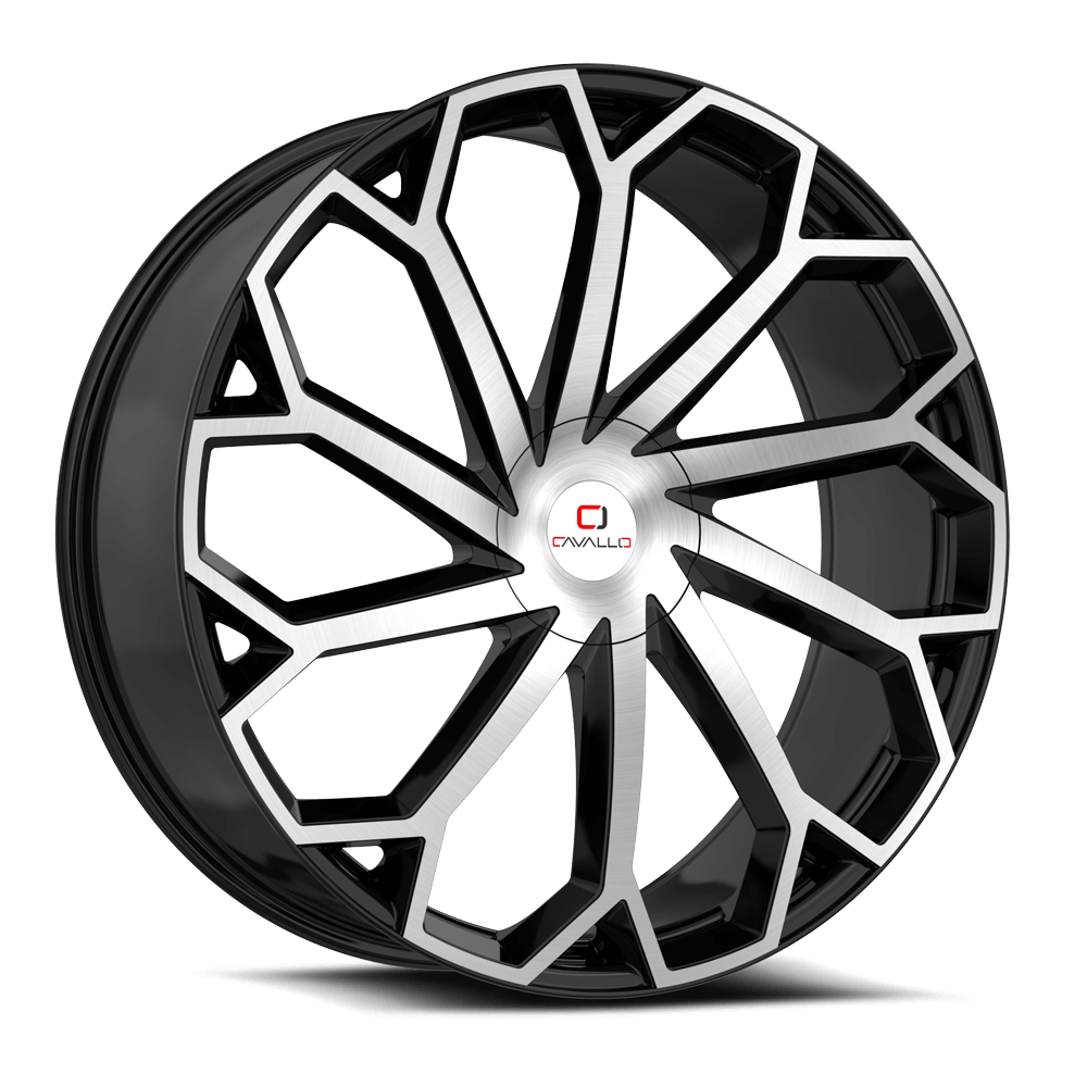 Cavallo CLV-51 20x8.5 5x112/5x114.3 ET 35 (Gloss Black & Machined) - CLV-51208551121143+35BM