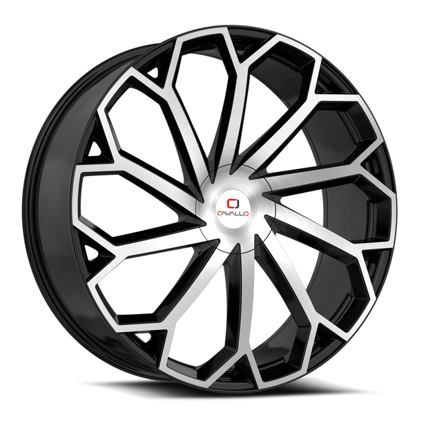 Cavallo CLV-51 22x9.5 6x135/6x139.7 ET 25 (Gloss Black & Machined) - CLV-51229561351397+25BM