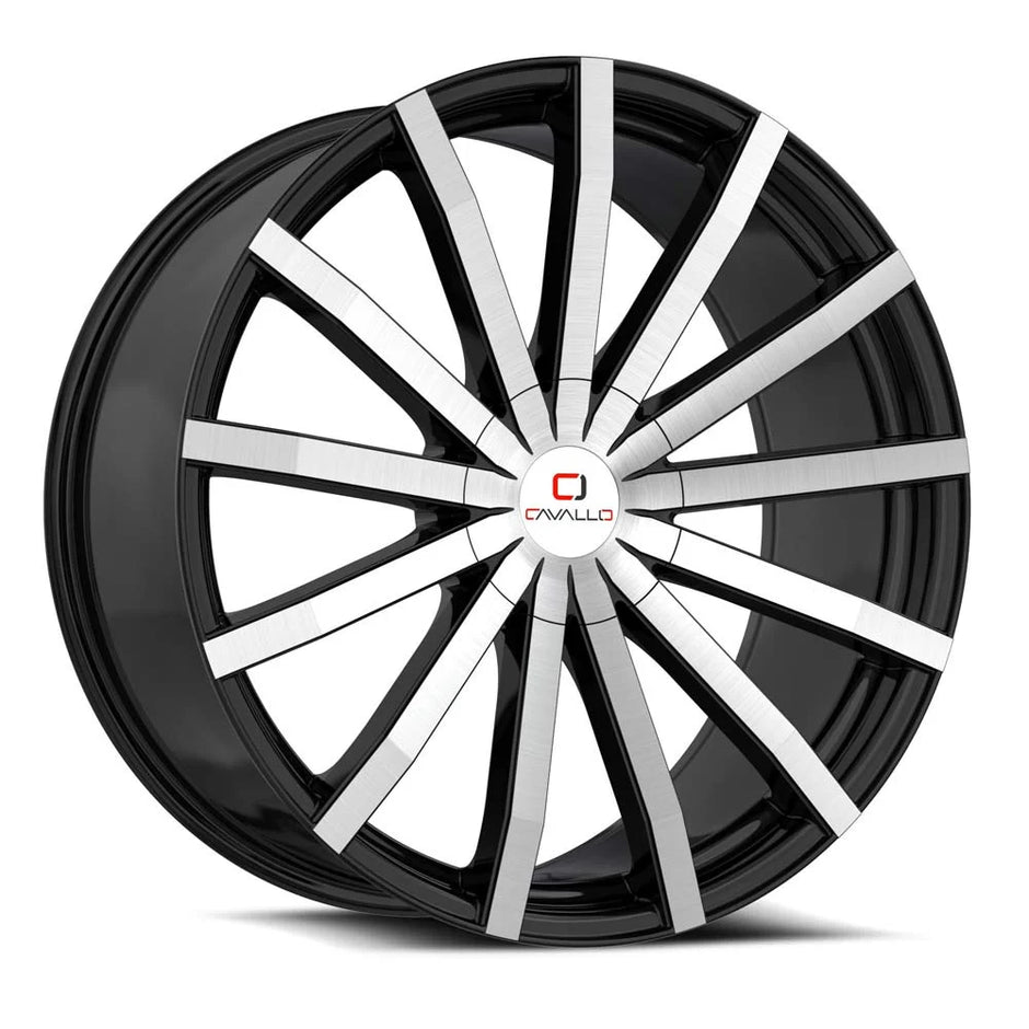 Cavallo CLV-52 18x8 5x108/5x114.3 ET 35 (Gloss Black & Machined) - CLV-52188051081143+35BM